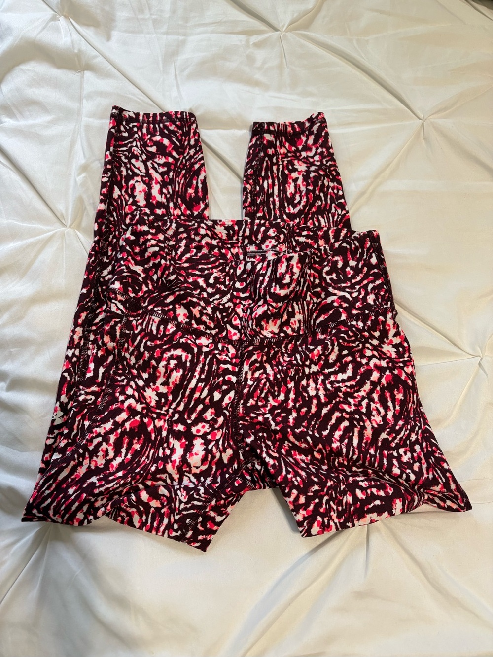 Under Armour Pink and Black Patterned High-Rise Leggings